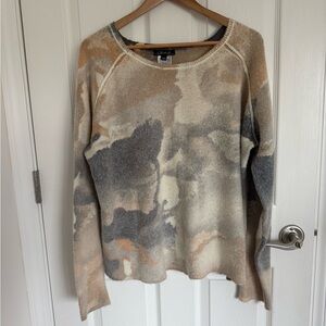 Women’s Charming Charlie Muted Camo Reversible Sweater Pullover Crewneck Size XL